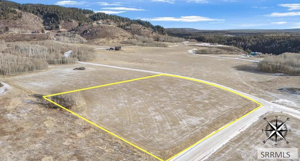 Aerial of the parcel from the east, hills behind.